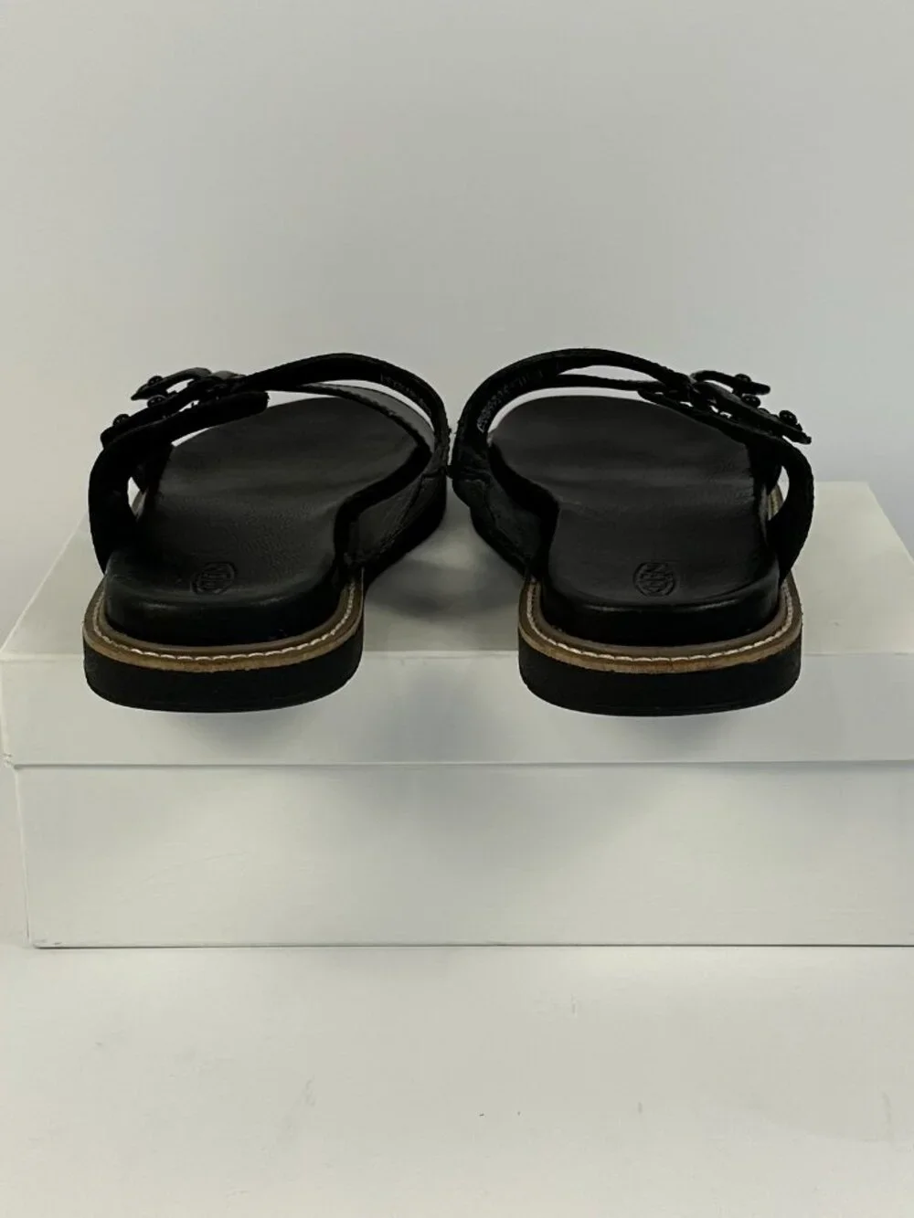 Keen Black Leather Lana Slide Sandals